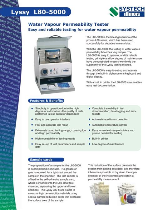 lyssy water vapor permeability tester mfg|User installation, operating and maintenance instructions.